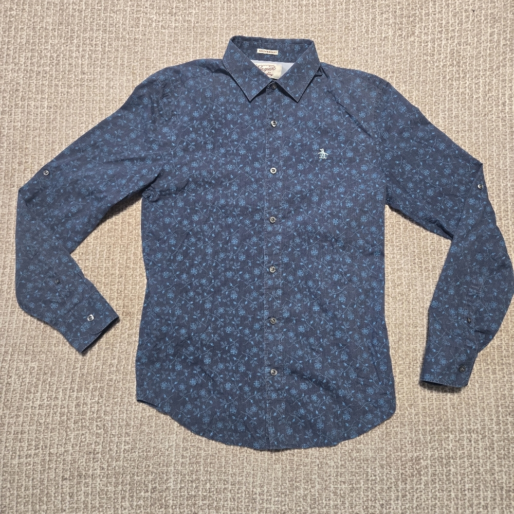 Original Penquin "Heritage Slim Fit" Long Sleeve Button Down Men's Size Small